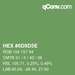 Farbcode: HEX #6D9D5E | qconv.com