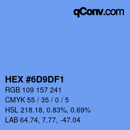 Color code: HEX #6D9DF1 | qconv.com