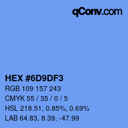Color code: HEX #6D9DF3 | qconv.com