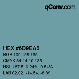 Color code: HEX #6D9EA5 | qconv.com