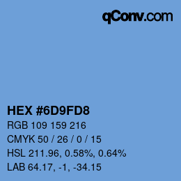 カラーコード: HEX #6D9FD8 | qconv.com