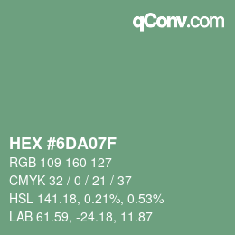 Color code: HEX #6DA07F | qconv.com