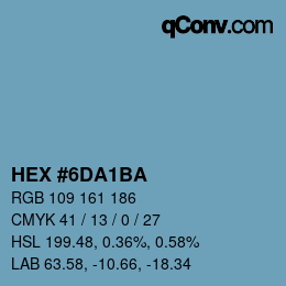 Color code: HEX #6DA1BA | qconv.com