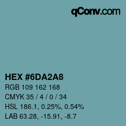 カラーコード: HEX #6DA2A8 | qconv.com