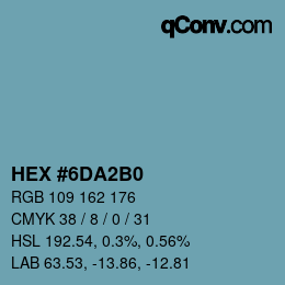カラーコード: HEX #6DA2B0 | qconv.com