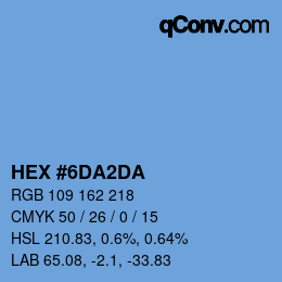 カラーコード: HEX #6DA2DA | qconv.com