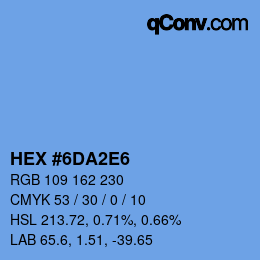 Color code: HEX #6DA2E6 | qconv.com