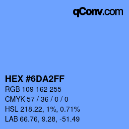 Color code: HEX #6DA2FF | qconv.com
