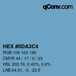 Color code: HEX #6DA3C4 | qconv.com