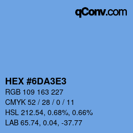 Color code: HEX #6DA3E3 | qconv.com