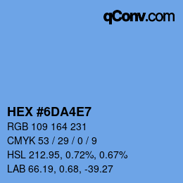 Color code: HEX #6DA4E7 | qconv.com