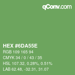 Farbcode: HEX #6DA55E | qconv.com