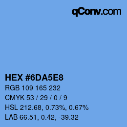 Color code: HEX #6DA5E8 | qconv.com