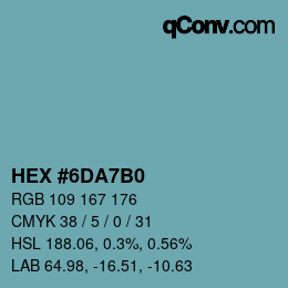 Color code: HEX #6DA7B0 | qconv.com