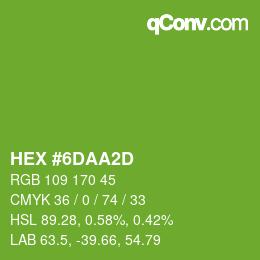 Color code: HEX #6DAA2D | qconv.com