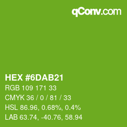 Color code: HEX #6DAB21 | qconv.com