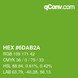 Color code: HEX #6DAB2A | qconv.com