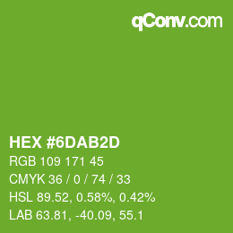 Color code: HEX #6DAB2D | qconv.com