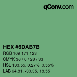 カラーコード: HEX #6DAB7B | qconv.com