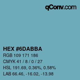 Color code: HEX #6DABBA | qconv.com