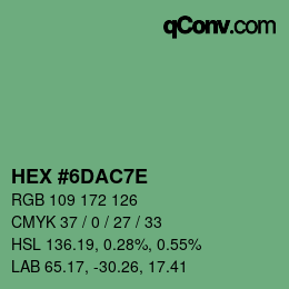 颜色代码: HEX #6DAC7E | qconv.com