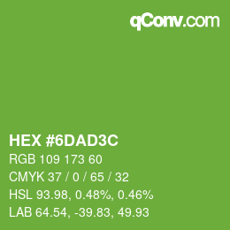 Color code: HEX #6DAD3C | qconv.com