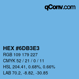 Color code: HEX #6DB3E3 | qconv.com