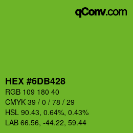 Color code: HEX #6DB428 | qconv.com