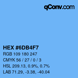 Código de color: HEX #6DB4F7 | qconv.com