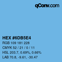 Color code: HEX #6DB5E4 | qconv.com