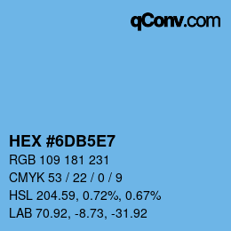 Color code: HEX #6DB5E7 | qconv.com