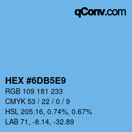 Color code: HEX #6DB5E9 | qconv.com