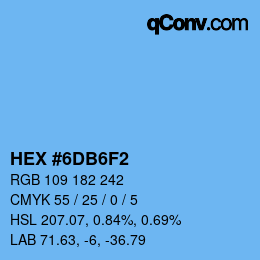 Color code: HEX #6DB6F2 | qconv.com