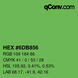 Color code: HEX #6DB856 | qconv.com