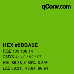 Color code: HEX #6DBA0E | qconv.com