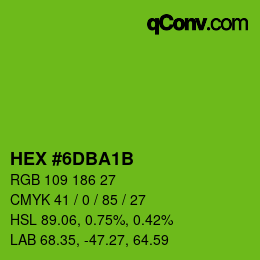 Color code: HEX #6DBA1B | qconv.com