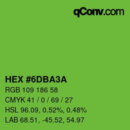 カラーコード: HEX #6DBA3A | qconv.com