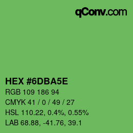 Color code: HEX #6DBA5E | qconv.com