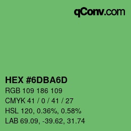 Color code: HEX #6DBA6D | qconv.com