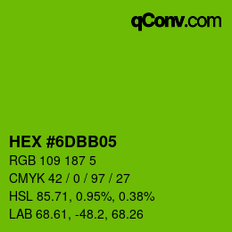 Color code: HEX #6DBB05 | qconv.com