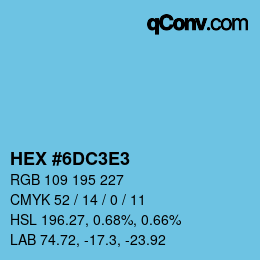 Color code: HEX #6DC3E3 | qconv.com