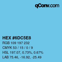 Color code: HEX #6DC5E8 | qconv.com