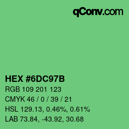 Color code: HEX #6DC97B | qconv.com