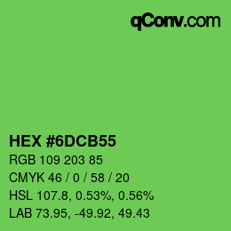 Color code: HEX #6DCB55 | qconv.com