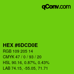 Color code: HEX #6DCD0E | qconv.com