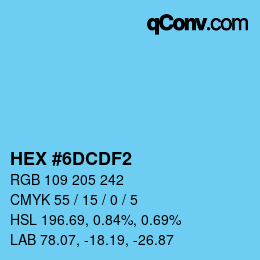 Color code: HEX #6DCDF2 | qconv.com