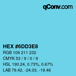 Color code: HEX #6DD3E8 | qconv.com