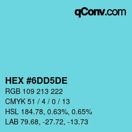 Color code: HEX #6DD5DE | qconv.com