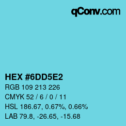 Color code: HEX #6DD5E2 | qconv.com