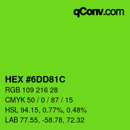 Color code: HEX #6DD81C | qconv.com